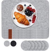 Bild für LuanaRose Tischset Filz 12er-Set hellgrau