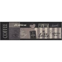 Bild für vidaXL Küchenteppich Waschbar Coffee Schwarz 45x150 cm Samt 136555