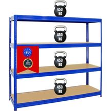 Bild für PROREGAL Schwerlastregal Dino Extra Breit 180 x 240 x 60 cm Fachlast 450kg Blau