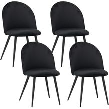 Bild für Albatros Esszimmerstühle mit Samt-Bezug 4er Set CAPO