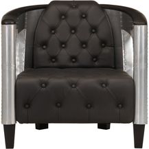 Bild für vidaXL Fliegersessel Schwarz Echtleder 247795