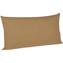 Bild für 2 Stück Fleuresse Mako-Satin Kissenbezüge 40x80 cm uni mit RV DP 4033 sand