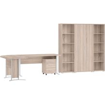 Bild für Büro Office Line Büromöbel Komplett Set in Eiche Sonoma kombiniert mit Weiß oder Eiche Sonoma – verschiedene Varianten wählbar