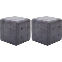Bild für vidaXL Pouf 2 Stk. Grau 30x30x30 cm Wildleder-Optik 278383