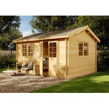 Bild für Alpholz Gartenhaus Modell Collin ISO Premium Gartenhaus aus Holz in Braun Holzhaus mit 70 mm Wandstärke Blockbohlenhaus mit Montagematerial
