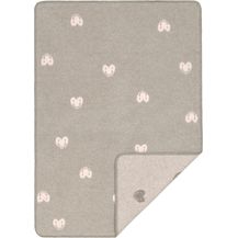 Bild für LÄSSIG Babystrickdecke Kuscheldecke Babydecke gewebt 100% Bio Baumwolle GOTS/Woven Blanket Heart grey/soft rose