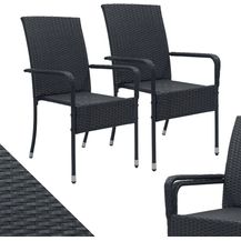 Bild für Juskys Polyrattan Gartenstühle Yoro 2er Set