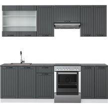 Bild für Küchenzeile Fame-Line Anthrazit Landhaus/Weiß 240 cm ohne Arbeitsplatte Vicco