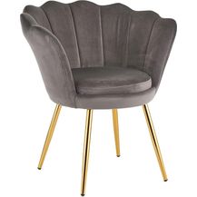 Bild für Baroni Home Samt Muschel Sessel mit goldenen Beinen