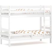 WNM Group 2in1 Etagenbett oder 2 Einzelbetten - Hochbett für Kinder Sophie - Stockbett mit Rausfallschutz und Lattenrost - Absturzsicherung Doppelstockbett - Jugendbett 80x180 cm - Weiß