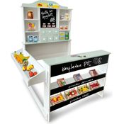 Coemo Kaufladen Pit Farbe Grün aus Holz mit Preisschildern 96x93x120 cm