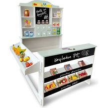 Bild für Coemo Kaufladen Pit Farbe Grün aus Holz mit Preisschildern 96x93x120 cm