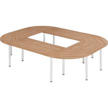 Bild für bümö Konferenztisch O-Form 320x240 cm großer Besprechungstisch in Nussbaum