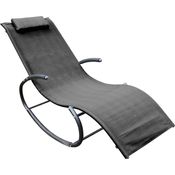 Sonnenliege Gartenliege Ergonomisch Schaukelliege Relaxliege Liegestuhl schwarz