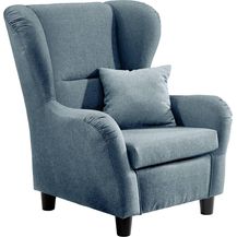 Bild für lifestyle4living Ohrensessel in blau im Landhaus-Stil 