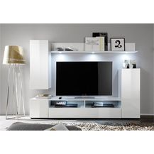 Bild für Wohnwand Medienwand Dos in weiß Hochglanz 208 cm Fernsehschrank bis 55"