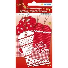 Bild für HERMA Geschenkanhänger Weihnachten White Christmas 8x4cm VE=6 Stück