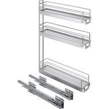 Bild für Kesseböhmer Auszugsunterschrank 15er Unterschrankauszug Classic 90° silbergrau 3-etagig Seitenmontage rechts passend für 15 cm breite Schränke