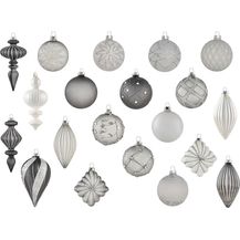 Bild für Weihnachtskugel 35er Set FROSTFALL Glas Grau