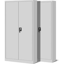 Bild für Jan Nowak 2er Set Aktenschrank C001H Büroschrank Metallschrank Stahlschrank Werkzeugschrank Stahlblech Pulverbeschichtet Flügeltürschrank Abschließbar 195 x 90 x 40 cm (grau/grau)