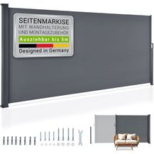 Bild für Juskys Seitenmarkise Dubai 500 x 160 cm ausziehbar blickdicht