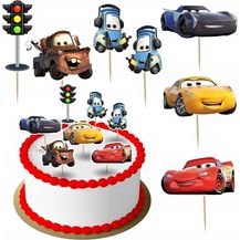 Bild für Festivalartikel Tortenstecker CARS Topper Set 6 Stk Geburstag Torten Deko Kuchen Junge das Auto