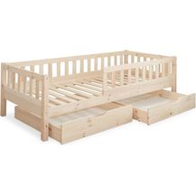 Bild für Ehrenkind Kinderbett mit Rausfallschutz aus massivem Kieferholz, Kinderbett 90x200 cm (zeitlos, hochwertig und auch für ältere Kinder geeignet, aus FSC zertifiziertem Holz)