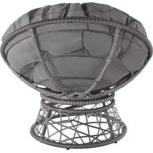 Bild für TecTake 800797 Papasansessel mit großem weichem Kissen, drehbarer Rattansessel, Drehsessel mit verstellbaren Füßchen, runder Korbsessel