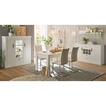 Bild für Esszimmer Set Fiastra in weiß Pinie Landhaus