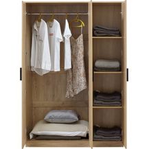 Bild für Kleiderschrank Eiselfing 176x120x52 cm 4 Fächer Eicheoptik [en. casa]