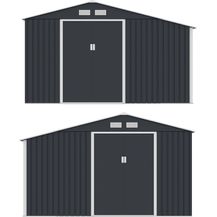 Bild für Juskys Metall Gerätehaus XL mit Holzunterstand