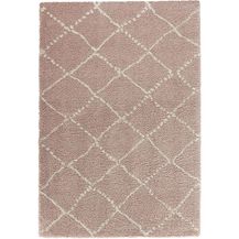 Bild für Hochflor Teppich Hash rosa creme