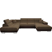 Bild für Ecksofa Torezio Bis mit Bettkasten, Schlaffunktion und Einstellbare Kopfstützen (Farbe: Soft 066 + Lux 03, Seite: Links)