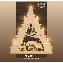 Bild für Weigla Lichterbogen Hirschfamilie, Lichterspitze aus Holz, NATUR, Made in Germany (1-tlg)