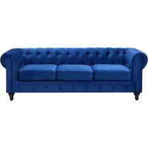 Bild für 3-Sitzer Sofa Samtstoff kobaltblau CHESTERFIELD