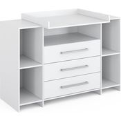 Wickelkommode Oskar Weiß 143 x 100 cm XL mit Schubladen Vicco