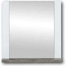 Bild für Wandspiegel 'Mateo' hochwertiger, pflegeleichter Spiegel für Flur & Garderobe, Weiß/ Driftwood Optik, 66 x 70 x 14 cm (B/H/T)