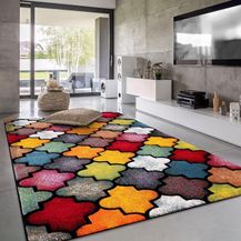 Bild für Paco Home Teppich Wohnzimmer Kinderzimmer Kurzflor Moderne 3D Optik Kariert Geometrische Muster