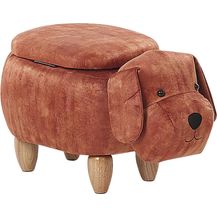 Bild für Beliani Pouffe pet with storage velor brown DOGGY