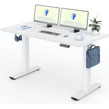 Bild für Flexispot EG1 Höhenverstellbarer Schreibtisch Elektrisch 2-Fach-Teleskop mit Tischplatte (Weiß, Gestell Weiß, 140x70 cm)