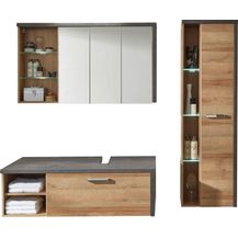 Bild für Badmöbel Set "Bay" Eiche Riviera, Beton grau, 3-teilig (186x190 cm)