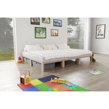 Bild für Gigapur Massives Holzbett G56 inkl. Lattenrost und Matratzenbügeln, Liegefläche 280x200 cm Best. aus 2x90, 1x100 cm (11487)