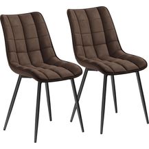 Bild für 2er-Set Küchenstühle aus Stoffbezug Metallbeine Elif dunkelbraun