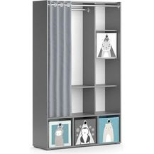 Bild für Kinderkleiderschrank Luigi Grau 105.8 x 178.1 cm Mit Faltboxen (grau)
