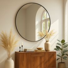 Bild für Albatros Spiegel rund schwarz mit Metallrand