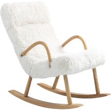 Bild für HOMCOM Schaukelstuhl Schaukelsessel, Wollenoptik, mit verstellbarer Kopfstütze (Schwingsessel, 1 St)