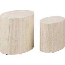 Bild für AC Design Furniture Rico Couchtisch in Beige Travertine Optik 2er Set