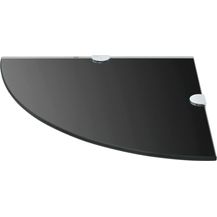 Bild für vidaXL Eckregal mit verchromten Halterungen Glas Schwarz 35 x 35 cm 243856