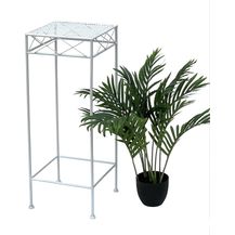 Bild für DanDiBo Blumenhocker Weiß Metall Eckig 70 cm Blumenständer 96314 L Beistelltisch Blumensäule Modern Pflanzenständer Pflanzenhocker