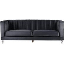 Bild für 3-Sitzer Sofa Samtstoff schwarz ARVIKA